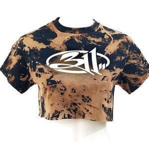 311 Rock Band Acid Washed Cropped Crop Top Band Tee Rock Tee Punk Rap Ska y2k